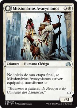 2016 Magic the Gathering Shadows over Innistrad Portuguese #6 Missionários Avacynianos // Inquisidores Lunarcas Front