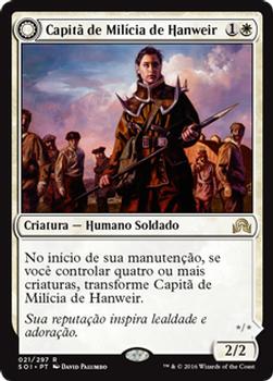 2016 Magic the Gathering Shadows over Innistrad Portuguese #21 Capitã de Milícia de Hanweir // Líder de Culto de Oestevale Front