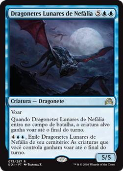 2016 Magic the Gathering Shadows over Innistrad Portuguese #75 Dragonetes Lunares de Nefália Front