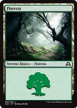 2016 Magic the Gathering Shadows over Innistrad Portuguese #296 Floresta Front