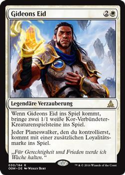 2016 Magic the Gathering Oath of the Gatewatch German #30 Gideons Eid Front