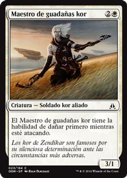2016 Magic the Gathering Oath of the Gatewatch Spanish #23 Maestro de guadañas kor Front