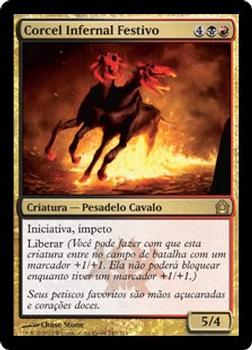 2012 Magic the Gathering Return to Ravnica Portuguese #147 Corcel Infernal Festivo Front