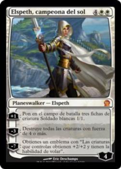 2013 Magic the Gathering Theros Spanish #9 Elspeth, campeona del sol Front