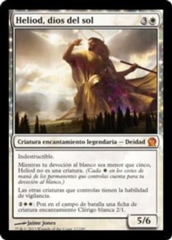 2013 Magic the Gathering Theros Spanish #17 Heliod, dios del sol Front