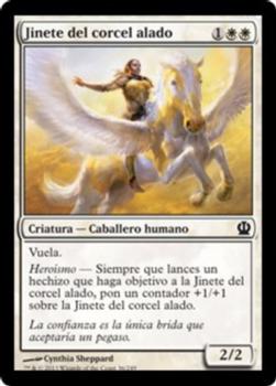 2013 Magic the Gathering Theros Spanish #36 Jinete del corcel alado Front