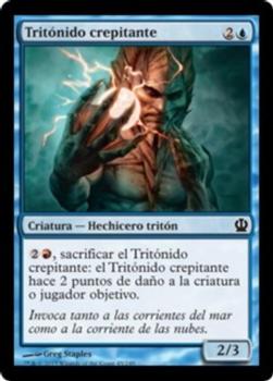 2013 Magic the Gathering Theros Spanish #45 Tritónido crepitante Front