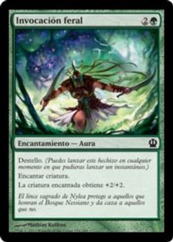 2013 Magic the Gathering Theros Spanish #158 Invocación feral Front