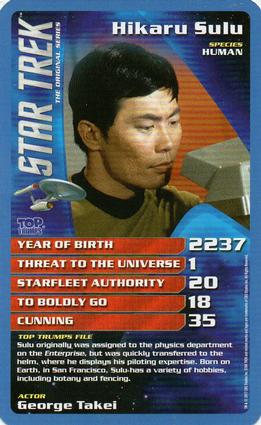 2017 Top Trumps Star Trek #NNO Hikaru Sulu Front