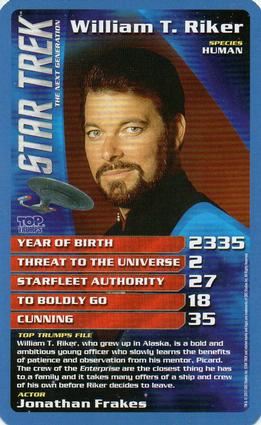 2017 Top Trumps Star Trek #NNO William T. Riker Front