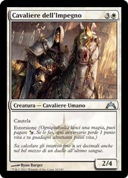 2013 Magic the Gathering Gatecrash Italian #18 Cavaliere dell'Impegno Front