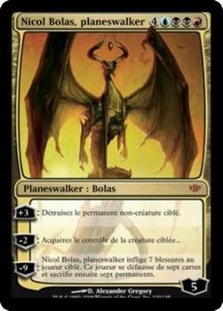 2009 Magic the Gathering Conflux French #120 Nicol Bolas, planeswalker Front