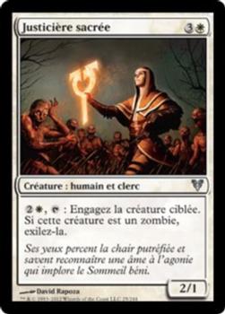 2012 Magic the Gathering Avacyn Restored French #25 Justicière sacrée Front