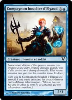2012 Magic the Gathering Avacyn Restored French #50 Compagnon bouclier d'Elgaud Front