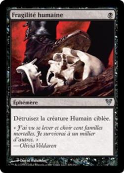 2012 Magic the Gathering Avacyn Restored French #109 Fragilité humaine Front