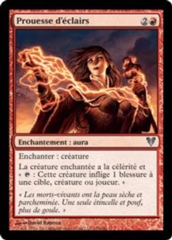 2012 Magic the Gathering Avacyn Restored French #145 Prouesse d'éclairs Front