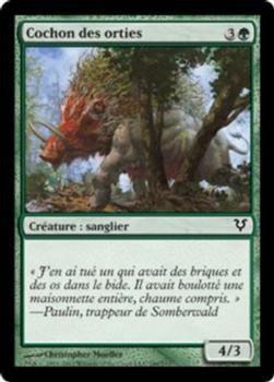 2012 Magic the Gathering Avacyn Restored French #186 Cochon des orties Front