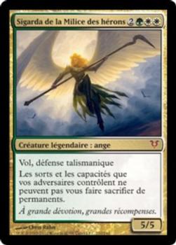 2012 Magic the Gathering Avacyn Restored French #210 Sigarda de la Milice des hérons Front