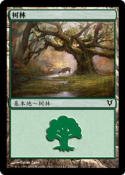 2012 Magic the Gathering Avacyn Restored Chinese Simplified #244 树林 Front