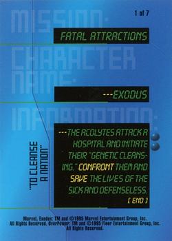 1995 Fleer Marvel Overpower - Mission Fatal Attractions #1 Exodus - 