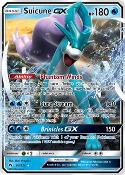 2018 Pokemon Sun & Moon Lost Thunder #60/214 Suicune GX Front