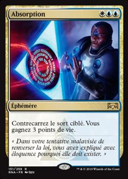 2019 Magic the Gathering Ravnica Allegiance French #151 Absorption Front