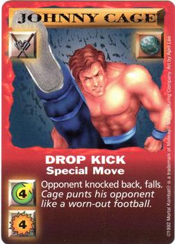 1992 Mortal Kombat Kard Game #NNO Johnny Cage - Drop Kick Front