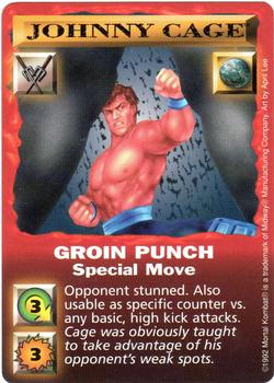 1992 Mortal Kombat Kard Game #NNO Johnny Cage - Groin Punch Front