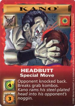 1992 Mortal Kombat Kard Game #NNO Kano - Headbutt Front