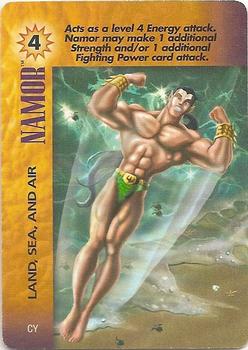 1995 Fleer Marvel Overpower PowerSurge #NNO Namor - Land, Sea, and Air Front