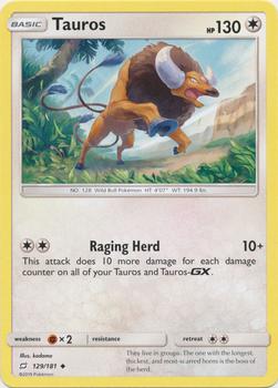 2019 Pokemon Sun & Moon Team Up #129/181 Tauros Front