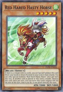2018 Yu-Gi-Oh! Flames Of Destruction English Unlimited #FLOD-EN034 Red Hared Hasty Horse Front