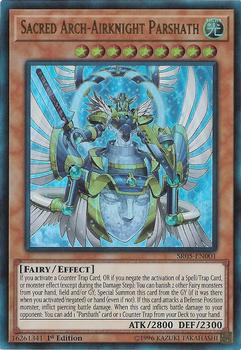 2018 Yu-Gi-Oh! Wave of Light English 1st Edition #SR05-EN001 Sacred Arch-Airknight Parshath Front