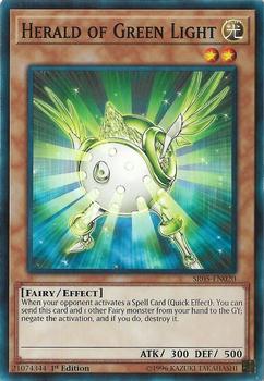 2018 Yu-Gi-Oh! Wave of Light English 1st Edition #SR05-EN020 Herald of Green Light Front