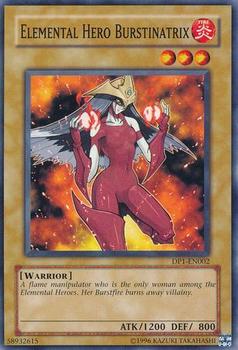 2006 Yu-Gi-Oh! Jaden Yuki #DP1-EN002 Elemental HERO Burstinatrix Front