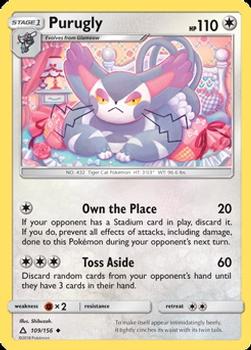 2018 Pokemon Sun & Moon Ultra Prism - Reverse-Holos #109/156 Purugly Front