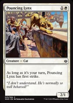 2019 Magic the Gathering War of the Spark #025 Pouncing Lynx Front