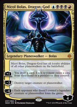 2019 Magic the Gathering War of the Spark #207 Nicol Bolas, Dragon-God Front