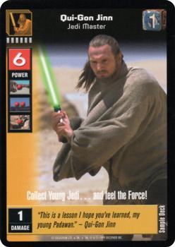 1999 Decipher Young Jedi: Sample Deck #NNO Qui-Gon Jinn, Jedi Master Front