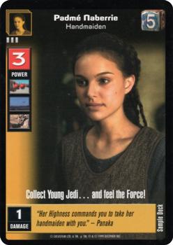 1999 Decipher Young Jedi: Sample Deck #NNO Padme Naberrie, Handmaiden Front