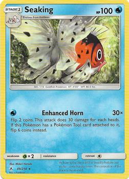 2019 Pokemon Sun & Moon Unbroken Bonds #49/214 Seaking Front