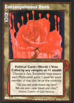 1995 Wizards of the Coast Vampire the Eternal Struggle #NNO Consanguineous Boon Front