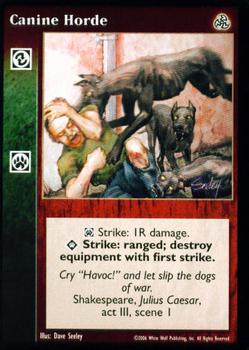 2006 White Wolf Vampire the Eternal Struggle Third Edition #NNO Canine Horde Front