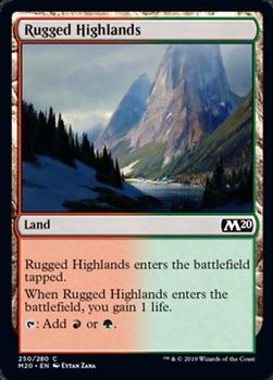 2019 Magic the Gathering Core Set 2020 #250 Rugged Highlands Front