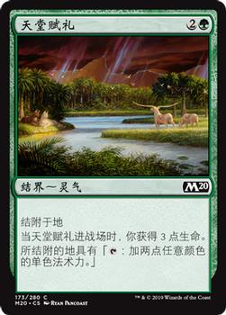 2019 Magic the Gathering Core Set 2020 Chinese Simplified #173 天堂赋礼 Front