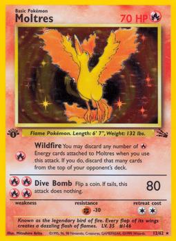1999 Pokemon Fossil 1st Edition #12/62 Moltres Front