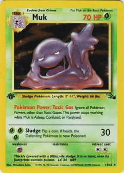 1999 Pokemon Fossil 1st Edition #13/62 Muk Front