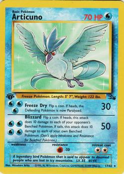 1999 Pokemon Fossil 1st Edition #17/62 Articuno Front