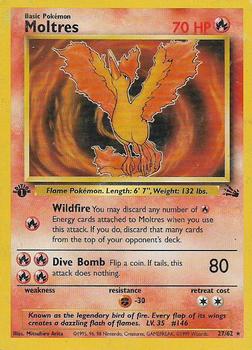 1999 Pokemon Fossil 1st Edition #27/62 Moltres Front