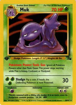 1999 Pokemon Fossil 1st Edition #28/62 Muk Front